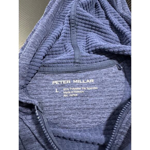 Peter Millar Maven Performance Full Zip Hoodie Textured Jersey Fleece Large W's - Picture 3 of 13